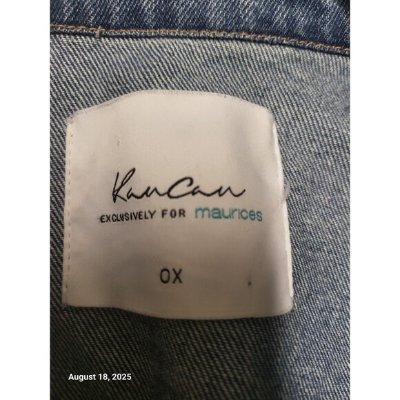 KanCan Denim Distressed Women's Jean Jacket EUC OX - Picture 2 of 10